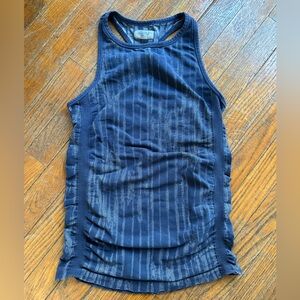 Athleta Organic Cotton Navy Striped Sleeveless Top